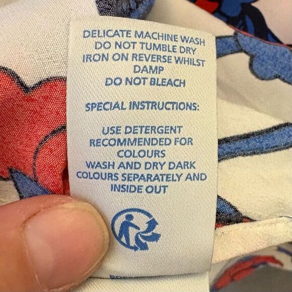 Boden Floral 3/4 Sleeve Blouse Women's Size 6 Fourth of July 4th of July Celebra - Picture 4 of 8